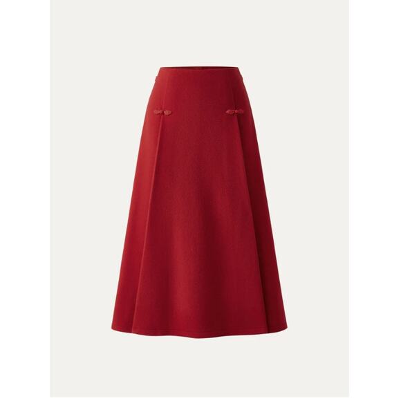 OGL Wool-like Frog Button A-Line Midi Skirt NWT SIZE L display picture 1